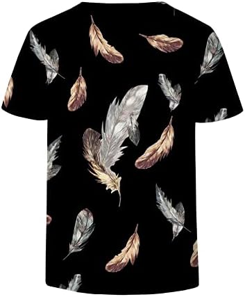 Есен лето маица женски 2023 кратки ракави v вратот памук графички печатење цветна бранч врвна кошула за дами pH pH