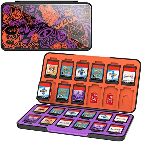 Случајот за картички за игри со преклопување на Nintendo Switch/Switch OLED/Switch Lite, држач за картички за игри со боја на бои
