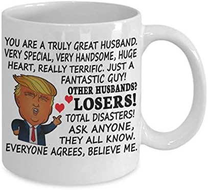 Подароци за кригла Трамп за одличен сопруг - вие сте одличен сопругот многу посебен многу убав навистина страшен - смешен сопруг за кафе