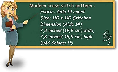 Cross Stitch Model PDF, симпатична принцеза Смешна снежна снег, лесен модерно броење едноставен дизајн на DMC Cross Stitch