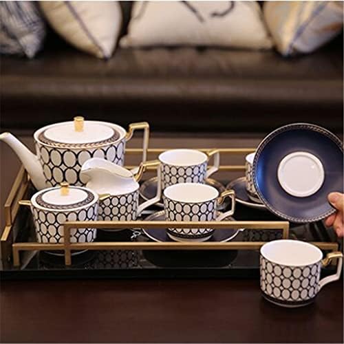 генеричка геометриска шема керамички кафе сет чајник постави чаша чај чаша и чај од чај со чинија