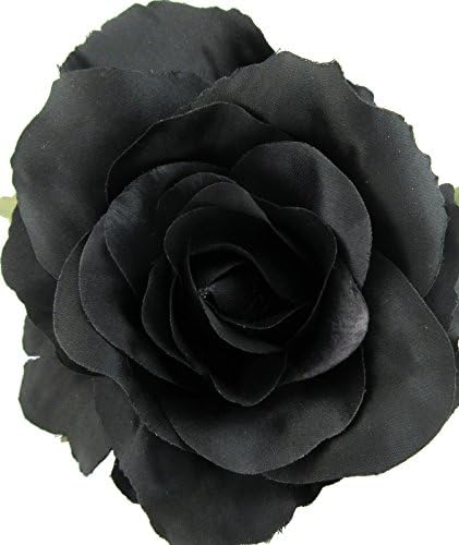 Океансгед11 5 црна роза поли свилена цветна коса чешел