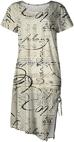 Женски Фустан За Лето 2023 Година Секси Летен Фустан За Сечење Со Кратки Ракави Со Кружен Врат Со Врвка За Влечење
