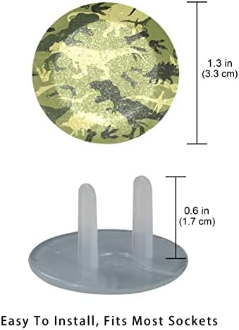 Обвивки за излез, безбедни заштитници за електрични приклучоци Декоративни приклучоци за домашни зелени камо диносаурус