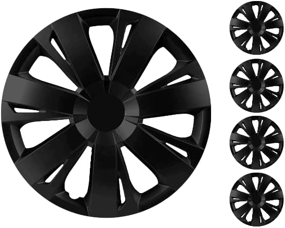 Копри сет од покривка од 4 тркала од 15 инчи црни Hubcap Snap-on одговара на Toyota