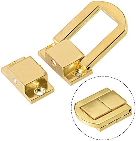 uxcell Toggle Catch Lock, 31mm Ретро Декоративен Златен Hasp Со Завртки за Бравата На Багажникот За Багажникот за Куфер, Пакет од 2