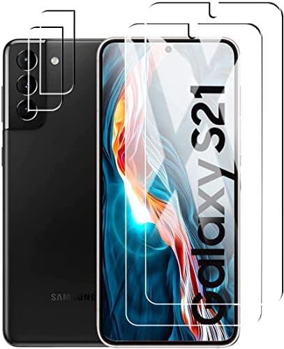 [2+2 пакет] За Samsung Galaxy S21 5G 6,2 '' Заштитник на калено стакло, заштитник на леќи, отпорна