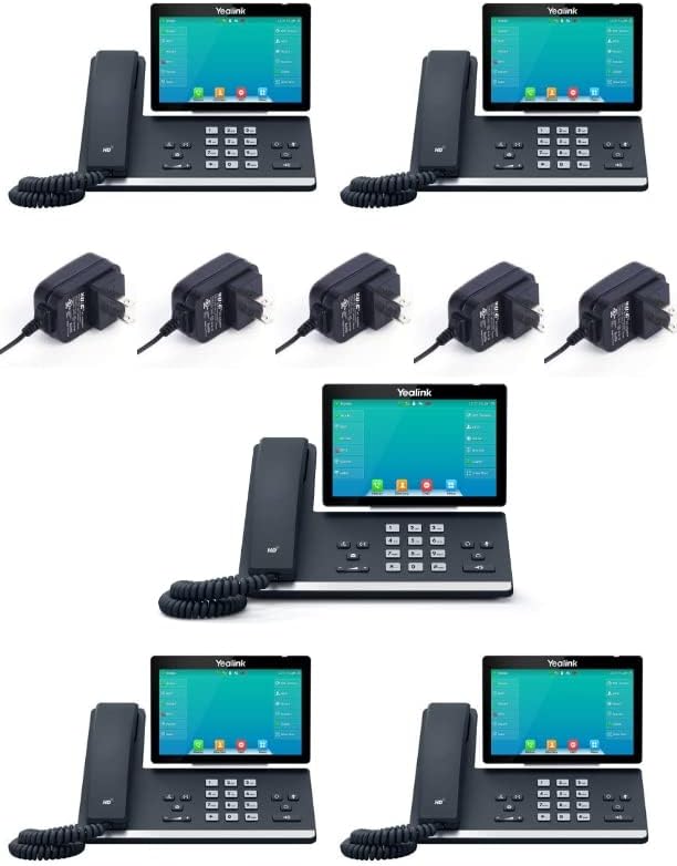Јеилинк Т57В Ип Телефон [5 Пакет] - Вклучени Адаптери За Напојување
