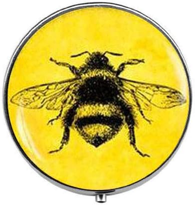 Гроздобер пчела - кутија за пилули за инсекти - кутија за пилули за шарм - стаклена кутија за бонбони