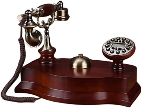 XDCHLK Антички фиксна телефонска механичка bellвоно пастирска ретро канцеларија за внатрешни работи Солидно дрво фиксно телефонско сино