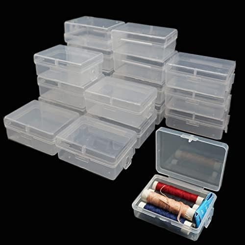 Контејнери за накит за правоаголник, кутии за складирање на монистра на Aizoe 18PCS пластични организатори на пластични организатори транспарентно