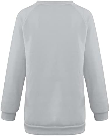Женски џемпери ден печати лабава лабава долга ракава тркалезно руно, густо џемпер, џемпер, џемпери за џемпери