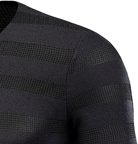 Машка мода зебра ленти Дизајн џемпер со џемпер со лесен џемпер на екипажот, обичен шарен преголем скокач