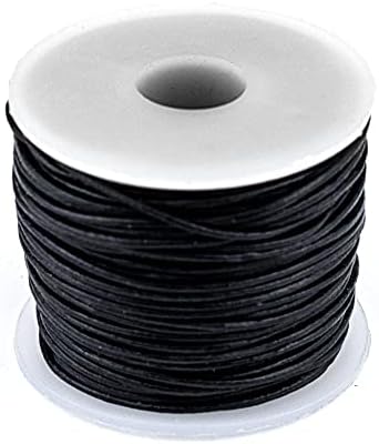 Thebeadchest 0,8 mm црна тркалезна кожа кабел