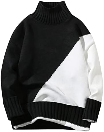 Dudubaby моден обичен лежерен долг ракав во боја на вратот машка џемпер лабава пулвер
