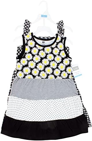 Памучни фустани за бебиња Хадсон бебе, црна маргаритка, 6 години
