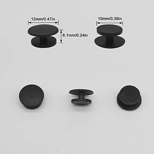 200 парчиња пластично копче црна тока шарм назад DIY додатоци за шарм за чевли за рамни чевли и рачни ленти за привлечност назад украси 10
