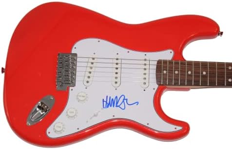 Ханс Зимер потпиша автограм со целосна големина Црвена фендер Стратокастер Електрична гитара А - Jamesејмс Спенс ЈСА автентикација JSA COA