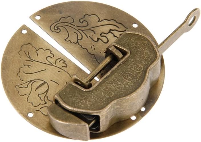Zhyh Антички мебел Хардвер постави за вклучување на бравата HASP копче за клупи Декоративно кинески стар брава за катанец за накит Дрвена