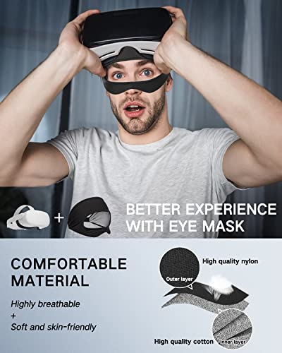 Moxluck VR маска за очи на окото за дишење пот за Oculus Quest 2, потта што ја апсорбира Oculus Face Cover за VR Fitness апликации
