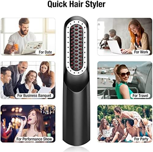 Xdkll USB мажи брада зацрвнувач жени коса зацрвстувањето четка за греење на четка за електрична четка за влакна од железо