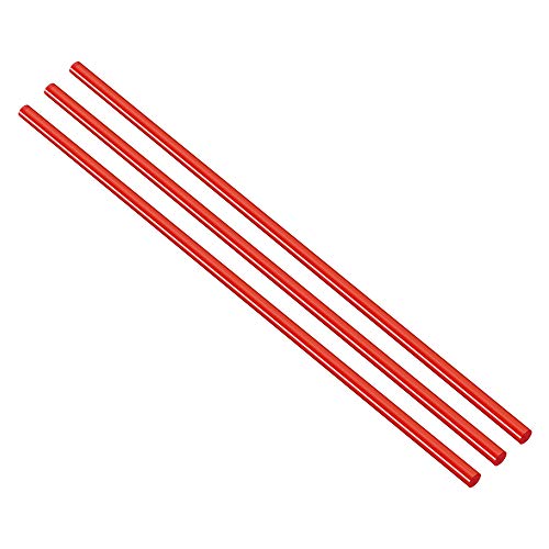Акрилна тркалезна шипка UXCELL, црвена, должина од 1/2 дијаметар 18-1/8, цврста пластична PMMA лента за шипка 3 парчиња