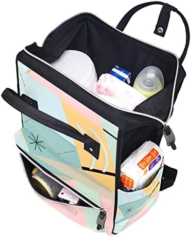 Едноставна Апстрактна Симпатична Торба За Пелени Ранец Торби За Менување Пелени За Бебиња Мултифункционална Торба За Патување Со Голем Капацитет