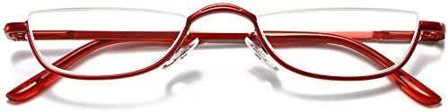Вевесмундо метални очила за читање половина месечина полумајлични читатели на рамка за мажи жени