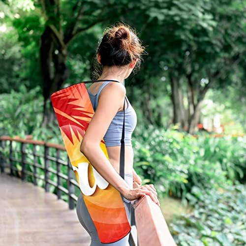 Јога торба со мат со прилагодлива лента за рамо со целосна зип-мат торба за жени за зајдисонце на Хаваи, 6,7х33.9in/17x86 см