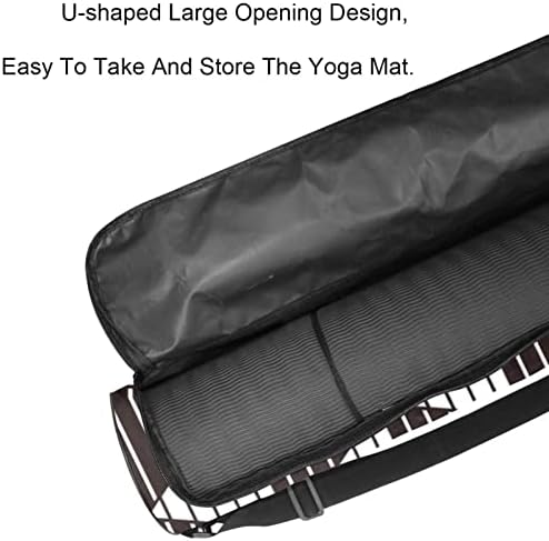 Ленти триаголници црно -бела шема торба за носач на јога со носач со рамо од јога мат торба торба торба плажа торба