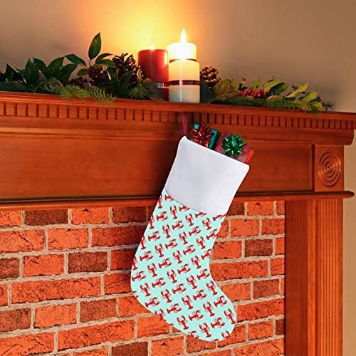 Океански црвен јастог Божиќ виси порибување симпатична санта чорап за украси за Божиќни украси украси подароци