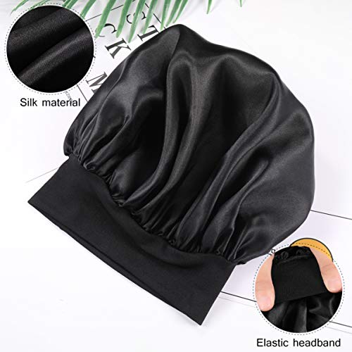 Coheali Sleep Hat Hase Hash Bonnet за спиење капаче за прилагодување на реверзибилна долга хауба за коса за спиење жени мажи унисекс