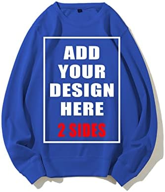 Опсежен џемпер за екипаж за жени за жени, персонализирана џемпер, дизајнирајте свој фронт и заден дел