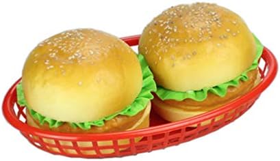 Кабилок пластична корпа за корпи за корпи 6 парчиња корпа пластика овален леб пилешки сендвичи за сервирање на послужавник хамбургери помфрит