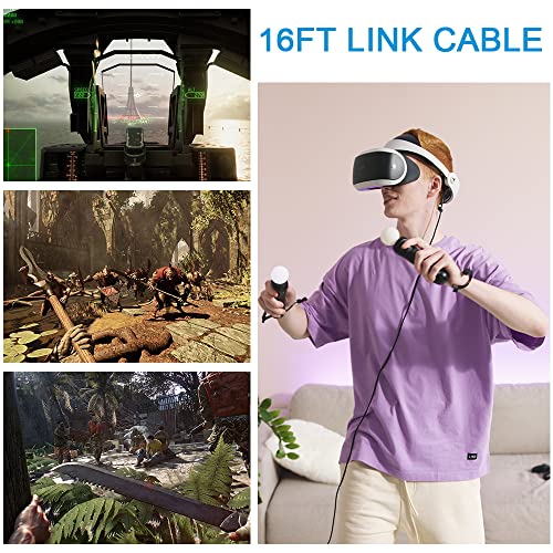 Кабел за врски со вакириј 16ft за Oculus Quest 2, линк кабел за потрага 2 кабел за полнење на податоци за голема брзина за полнење