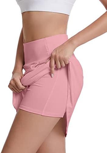 Глитонски тениски здолништа за жени Glof Skorts Атлетски миди здолниште со џебови летни фустани на отворено спортски скерт
