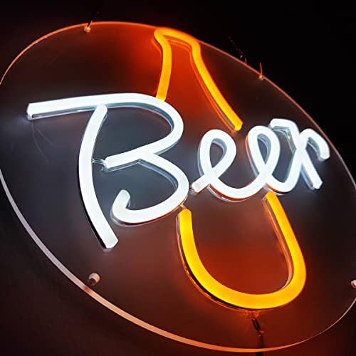 Qiland пиво Неонски знак Супер светла акрилик рачно изработена LED светлосна светлина со големина 11.8x11.8 во знак за пиво за продавница