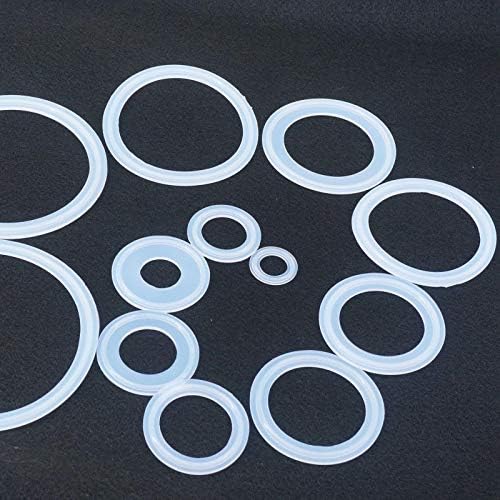 Големини на завртки Силиконски гума запечатување на заптивка за миење садови за санитарна три -стегач Ферул заптивка I/D 12,5 мм до
