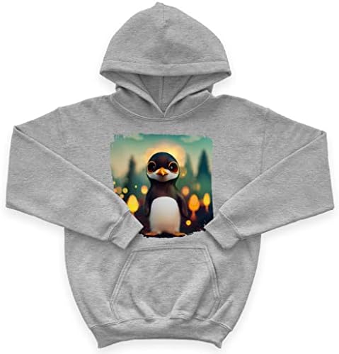 Пингвин цртан филм уметност Детска сунѓерска руно худи - тематска детска дуксерка - печати качулка за деца