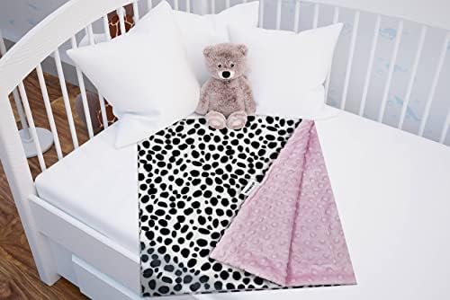 Lil 'Cub Hub црно -бело далматинско кученце куче минки бебе ќебе, за новороденче или девојче