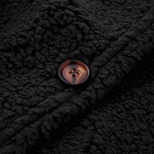 Зимски палта за жени 2022 случајни плус големина кадифни џемпер џебови копчиња за надворешна облека кардиган палто палта