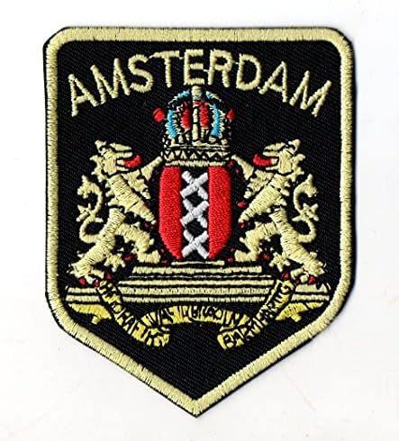 Прво, што било Амстердам знаме, мало железо на извезено за капаци за кошула со кошула, ранец на капаци на капакот на капакот на капакот на капакот