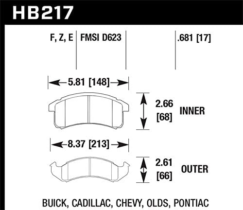 Јастреб HB217F.681-Hawk HPS Улични Влошки За Сопирачки Со Високи Перформанси