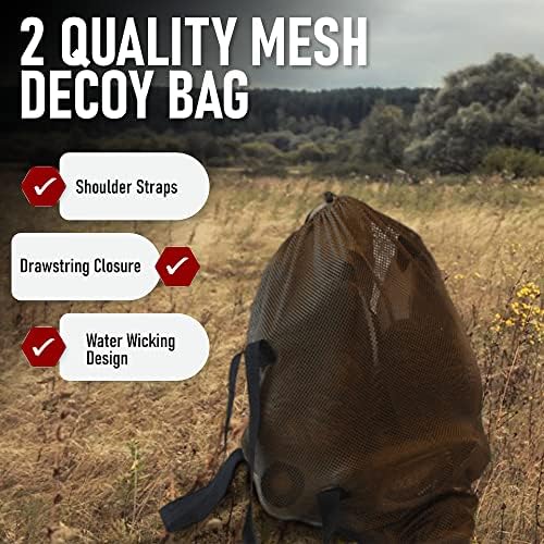 TecoyPro Mesh Tags Tags - Опрема за лов за заштита на декори од мисирка, гуска и патка - 2 пакет торбички за чанти - се вклопува до 2 десетици