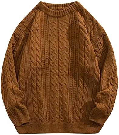 Добри зимски палта за мажи мажи и жени мода обичен ретро печатен пулвер екипаж на вратот џемпер џемпер машка волна палто