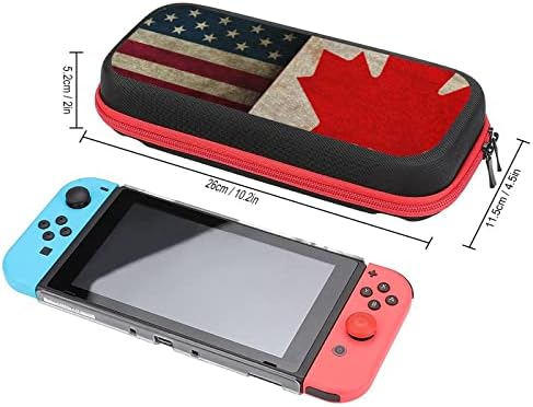 Ретро Америка Канада за носење на знаме за преносен преносен торба за складирање на патувања за игри за игри со додатоци