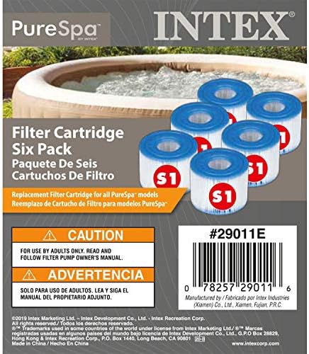 Intex 29011e Тип S1 Purespa лесен поставен базен бања со топла када за замена на касети, сини и бели