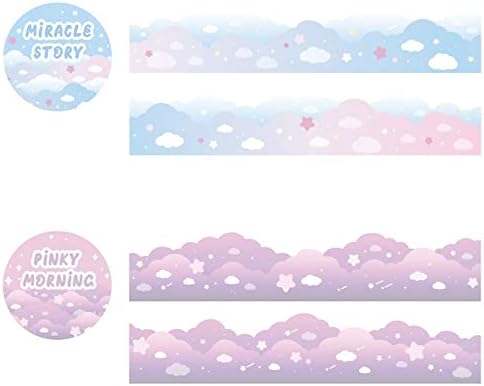 Ленти за маскирање на Houchu Starry Sky Series Corean Paper Decless Канцелариски налепници сцена колаж облак во форма на лепило декоративна