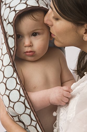 Swaddledesigns Памук Тери Велор мијалници за бебе/дете, абсорбента со сатенска трим, сет од 2, кафеави модни кругови на пастелно сино