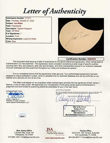 Претседателот oeо Бајден потпиша автограм со целосна големина Акустична гитара w/Jamesејмс Спенс автентикација JSA COA